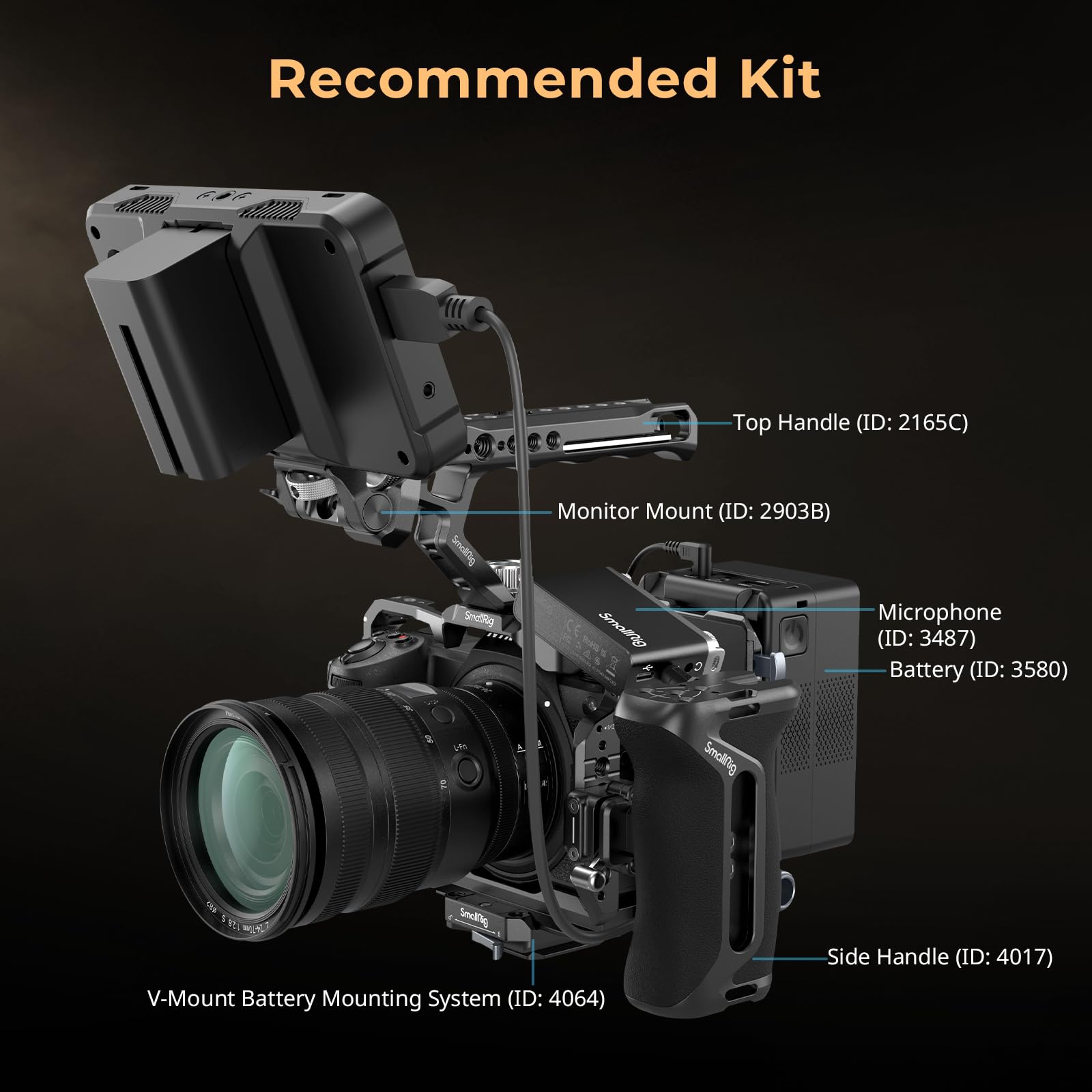 SMALLRIG Cage Z6 III pour Nikon Z6 III, Cage Complète en Alliage d'Aluminium avec Conception Anti-Torsion, Plaque de Fixation Rapide pour Arca - 4519