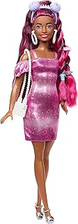 Barbie Fun & Fancy Doll & Accessories Set, Fashion Doll with Extra-Long Color-Streaked Black Hair, Clothes & Styling Pieces