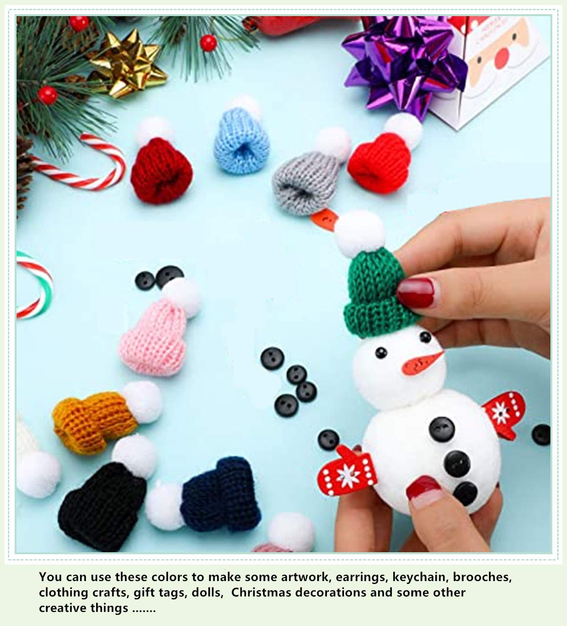 Lot De 24 Mini Chapeaux De Noël Pour Fête Et Travaux Manuels, Couleur