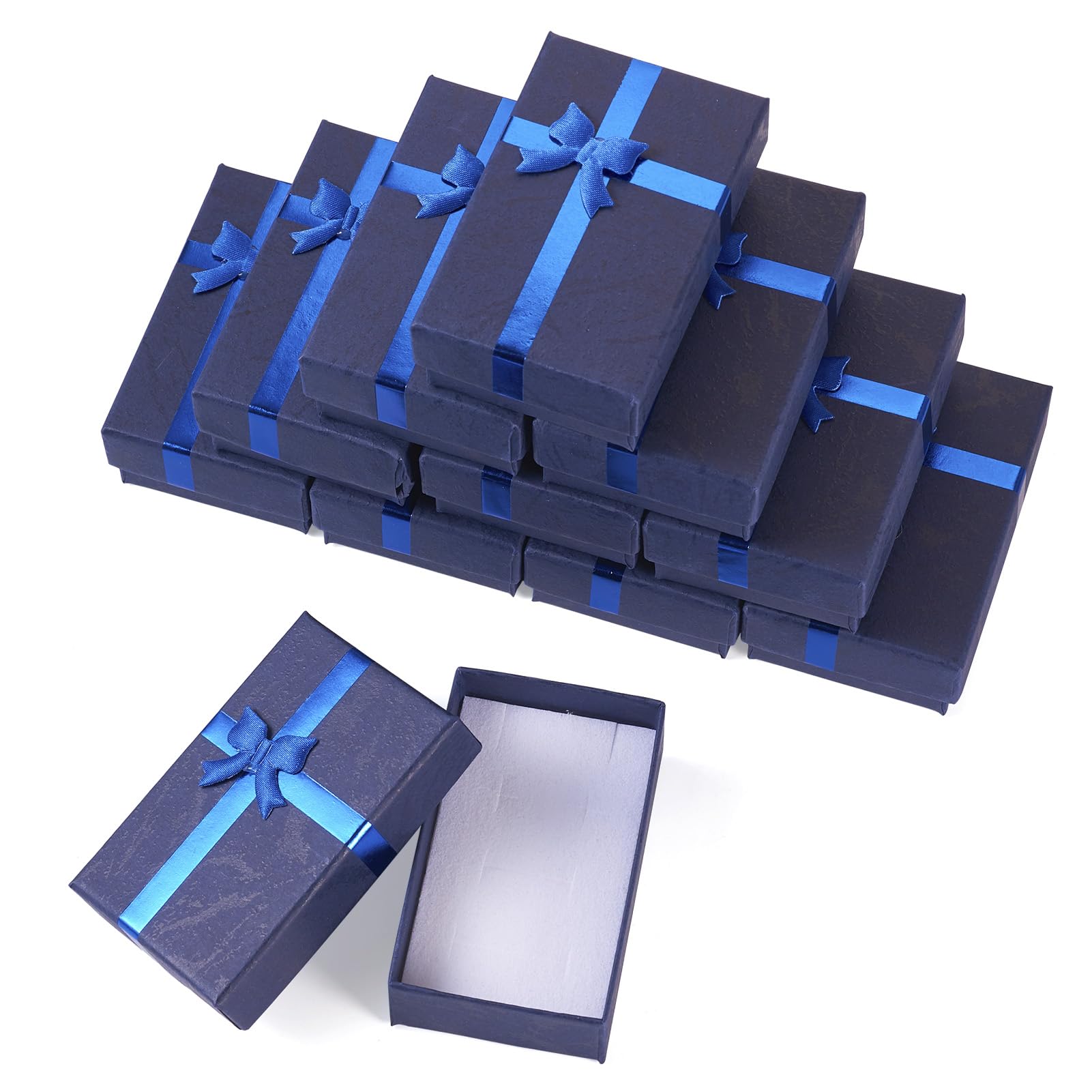 Boutigem 12 scatole regalo per gioielli, 8,3 x 5,35 x 2,7 cm, piccole scatole rettangolari di carta per anelli, orecchini, collane, bracciali, scatole per matrimoni, San Valentino