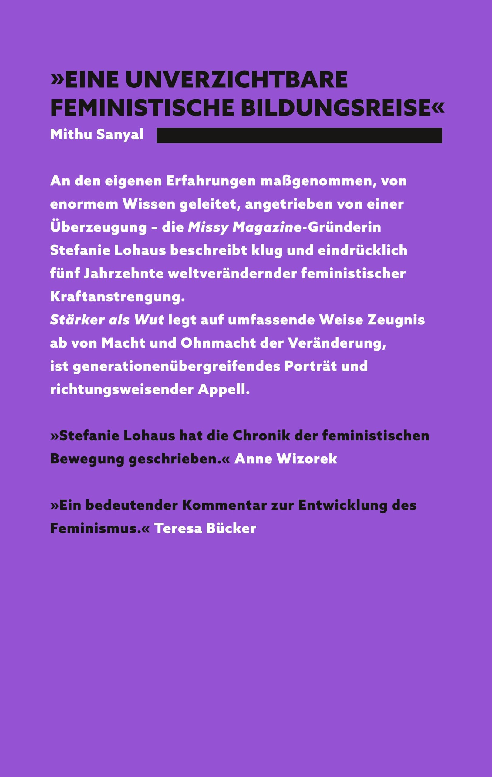 Stärker als Wut: Wie wir feministisch wurden und warum es nicht reicht | Das Buch der »Missy Magazine«-Gründerin (suhrkamp nova)