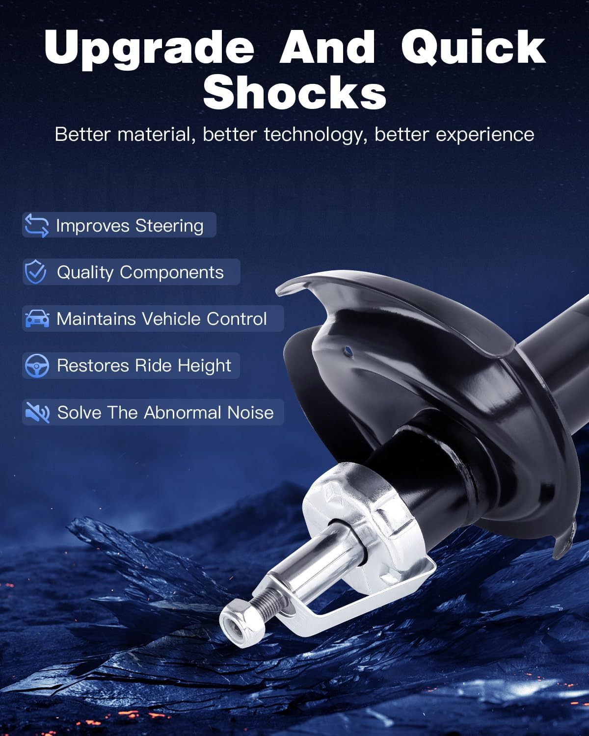 ECCPP shock Struts shock absorbers for 2004-2009 for Mazda 3,2006-2010 2012-2015 for Mazda 5 shock Struts for 334701 334700 343412 Front and Rear shocks