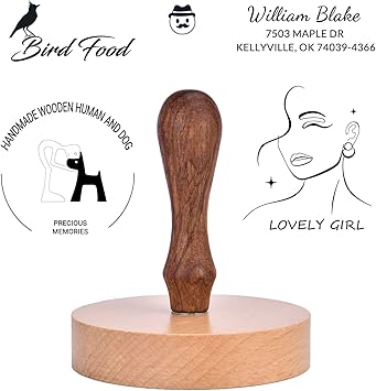 Custom Stamp - Personalized Logo/Address/Name Stamp Multiple Sizes Wooden Rubber Stamps