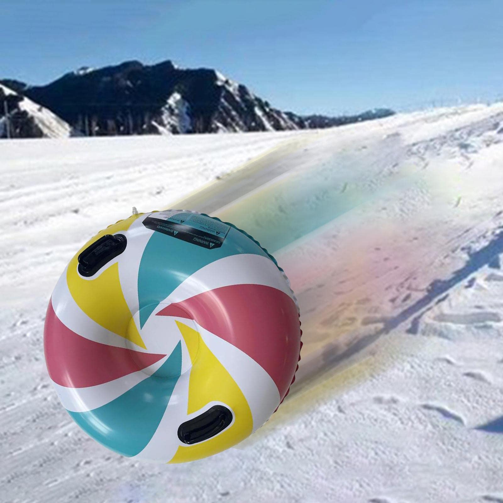 Bouée Gonflable Luge Glisse Neige Hiver PVC avec Poignées Sécurisées et Valve Facile Adaptée pour Jeux Enfants Adultes Luge Neige Pi