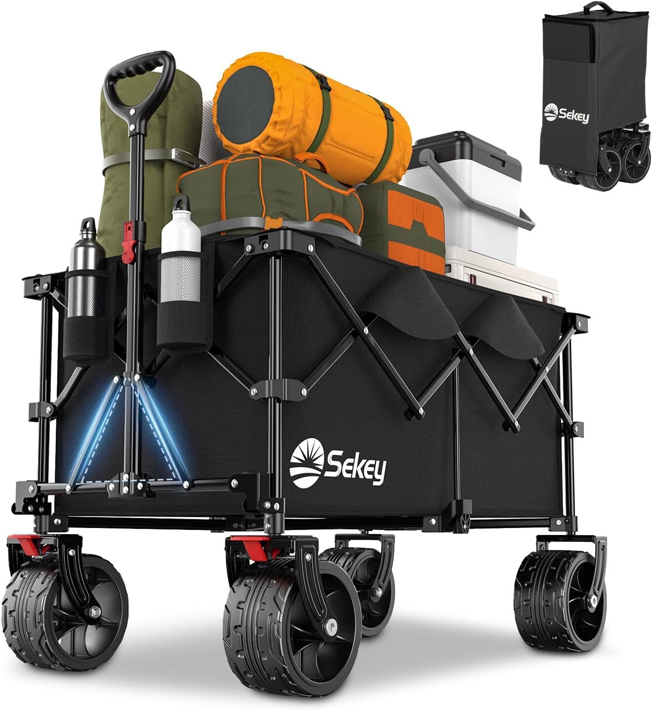 Carro Playa Sekey XXL Carro Plegable 160L 100KG, Carrito De Mano