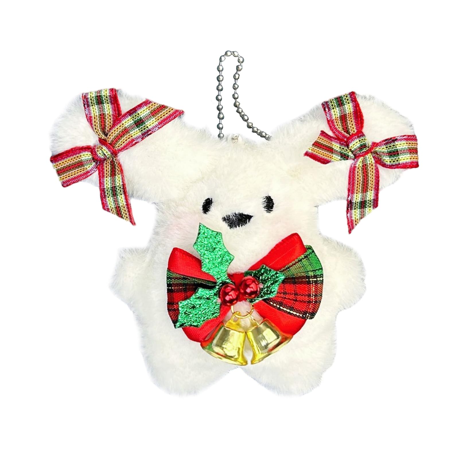 Xjdzineq Puppy Toy Keychain with Bowknot Cartoon Big Ear Dog Plush Dolls Keyring Pendant Backpacks Bag Charm for Women and Girls Plush Dog Keychain Pendant
