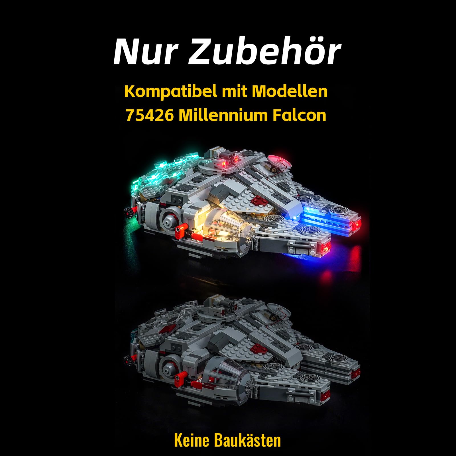 Set di luci a LED compatibile con Lego 75426 Millennium Falcon (nessun modello), set di illuminazione decorativa compatibile con i mattoncini Lego Millennium Falcon