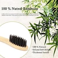 Vista 4 de 2. Soporte para cepillo de dientes de bambú, 2. Cepillo de dientes de bambú, cerdas suaves, natural, limpieza oral, biodegradable (paquete de 4)