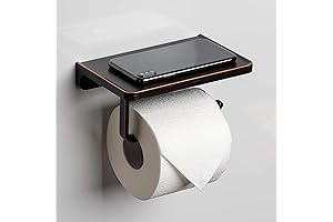 Linkaa Toilet Paper Holder with Shelf in Oil Rubbed Bronze
