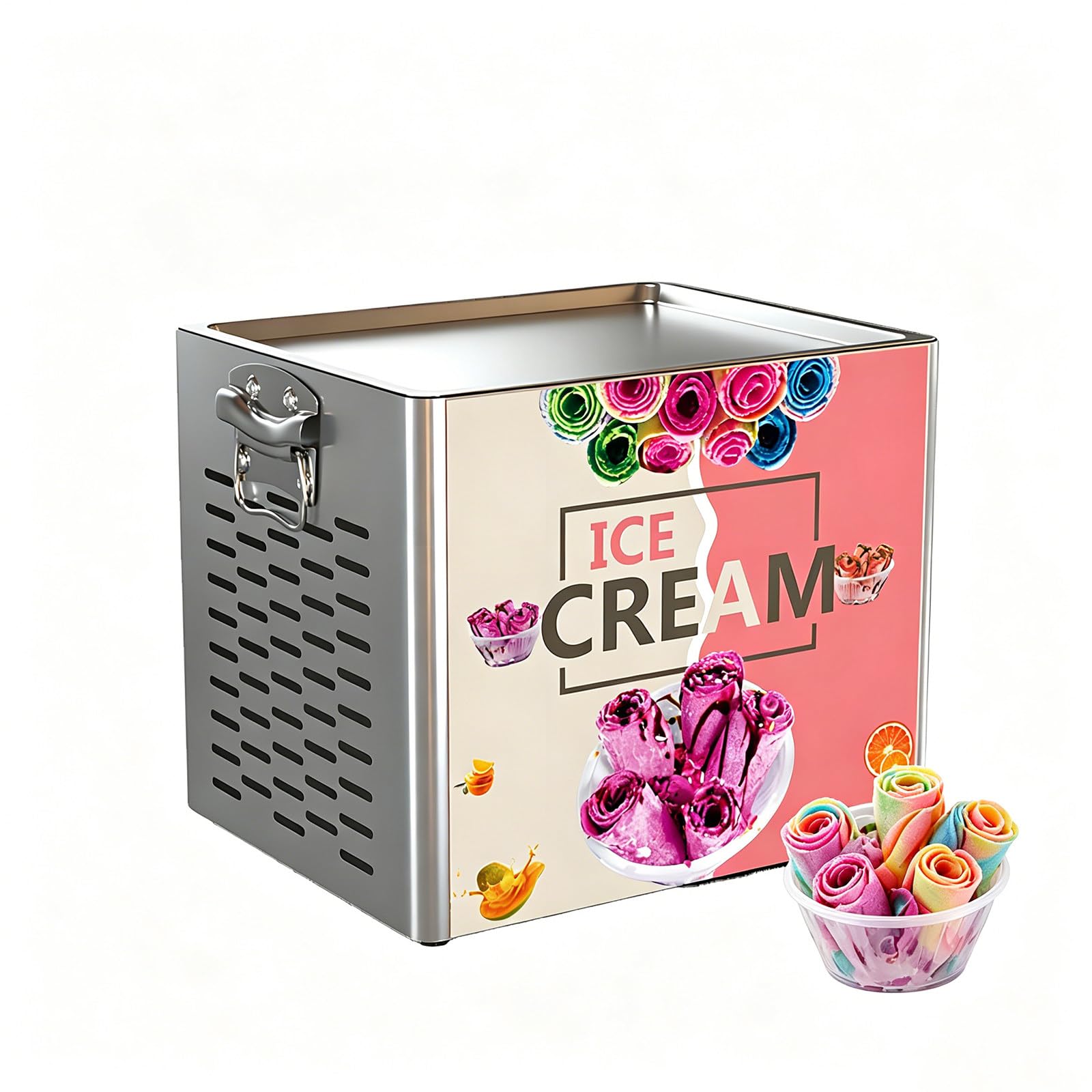 Beachtiful 300x240mm Commercial Single Square Ice Pan Machine Fried Ice Cream Roll Machine Instant Fry Ice Cream Machine Roll Ice Cream Machine