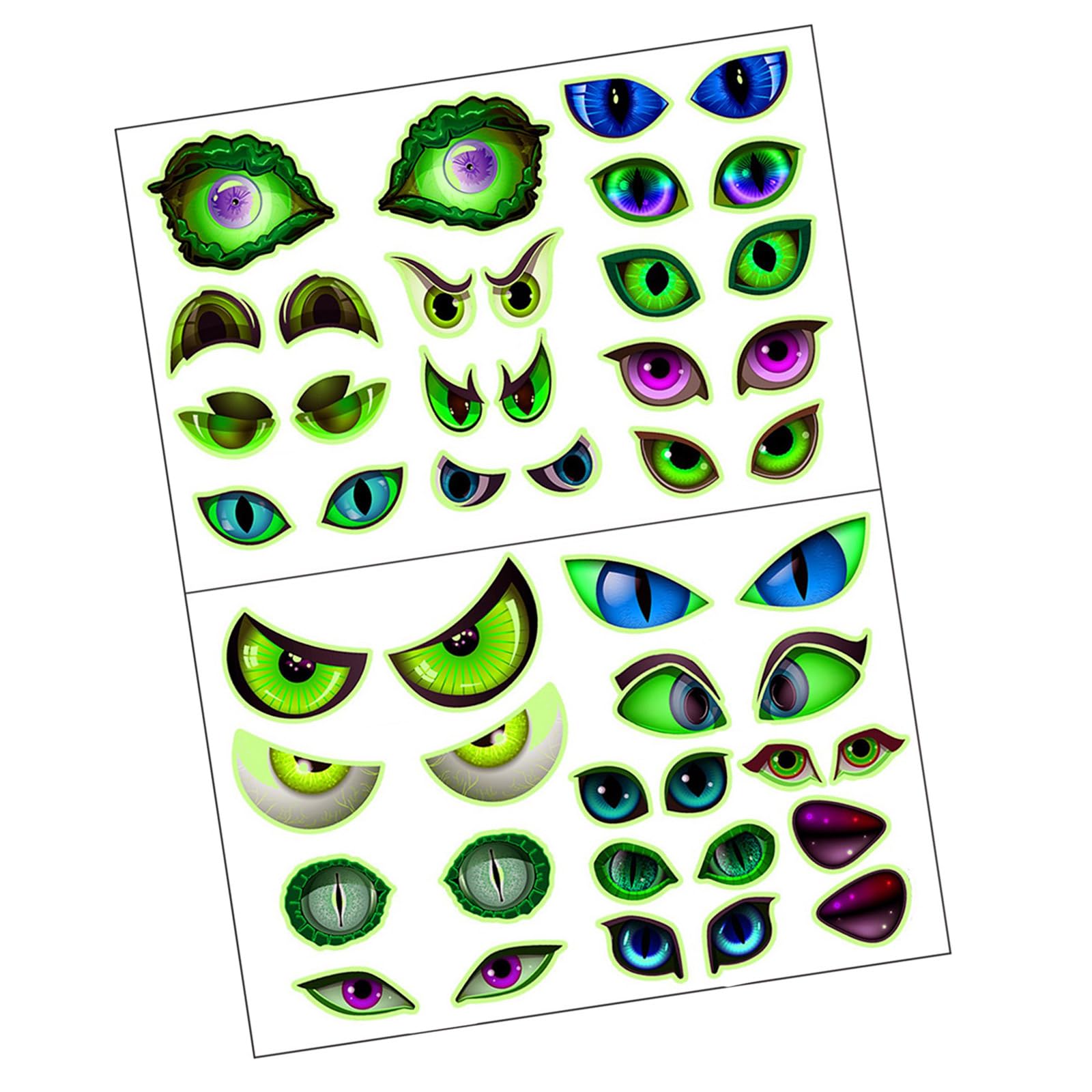 Fluorescent Halloween Eyes Wall Sticker, No Tools Needed Adhesive PVC Decors for Home & Parties Auto Adhesive Halloween Glowing Eyes Wall Decals