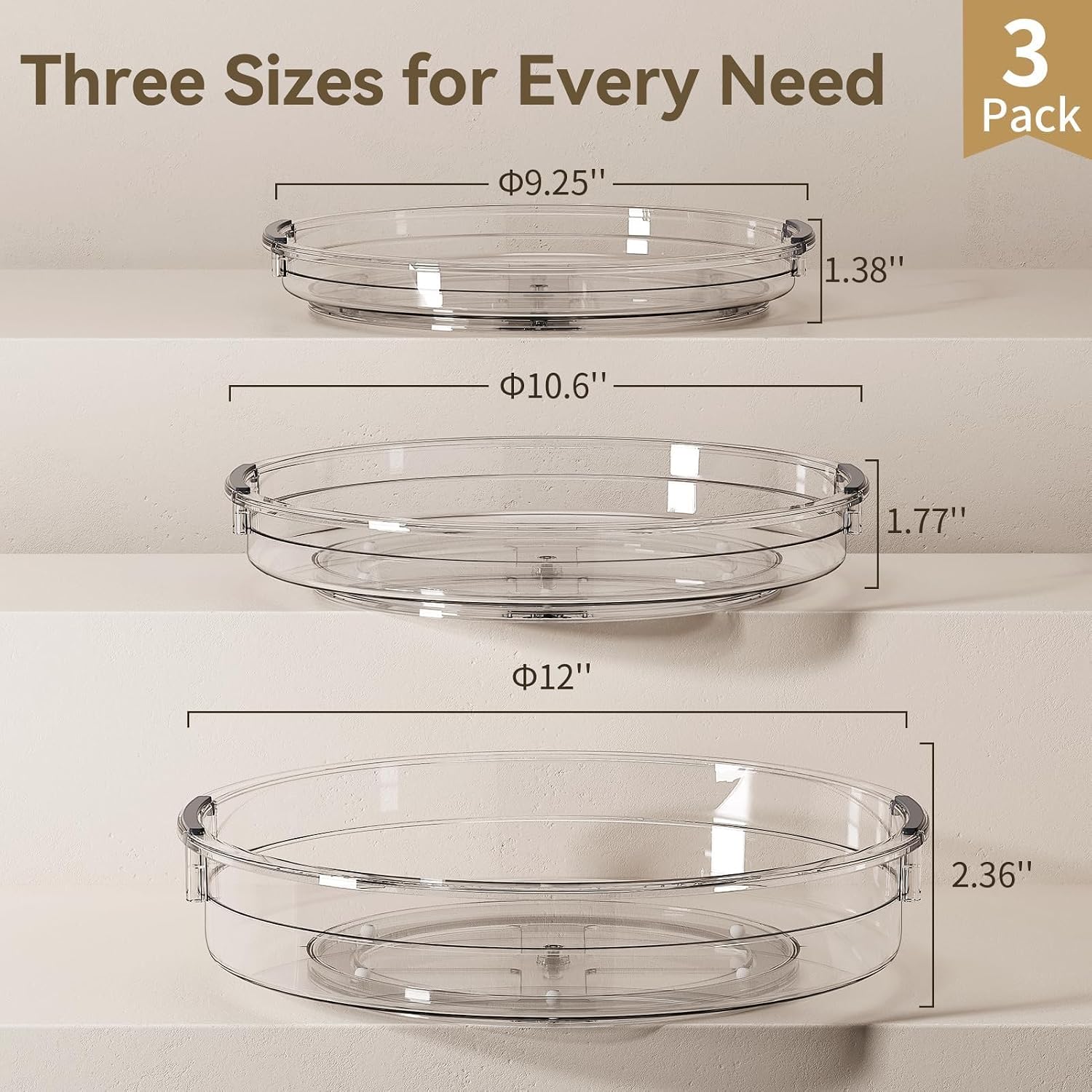 360° Rotating Spice Rack Organizer - Multi-Layer Spinning Carousel for Condiment Bottles, Space-Saving Kitchen Storage (Non-Slip Base) (large size)