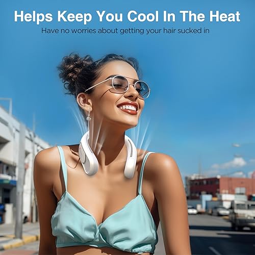 Miniatura 2 de Hotsales Ventilador de cuello, manos libres, sin aspas, portátil, recargable, funciona con batería de 6000 mAh, ventilador personal portátil,