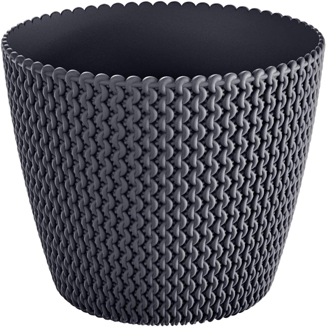 Prosperplast Prosper SPLOFY Round Pot 5L Plastic Colour Anthracite 21.8 x 18.4 cm Flower and Flower Pots, Multicoloured, One Size