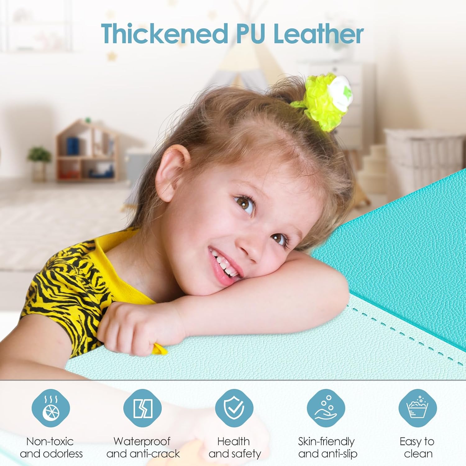 High Density Pearl Cotton Foam Blocks Reinforced PU Leather Lining Waterproof Crack Resistant Invisible Closure for Indoor/Outdoor