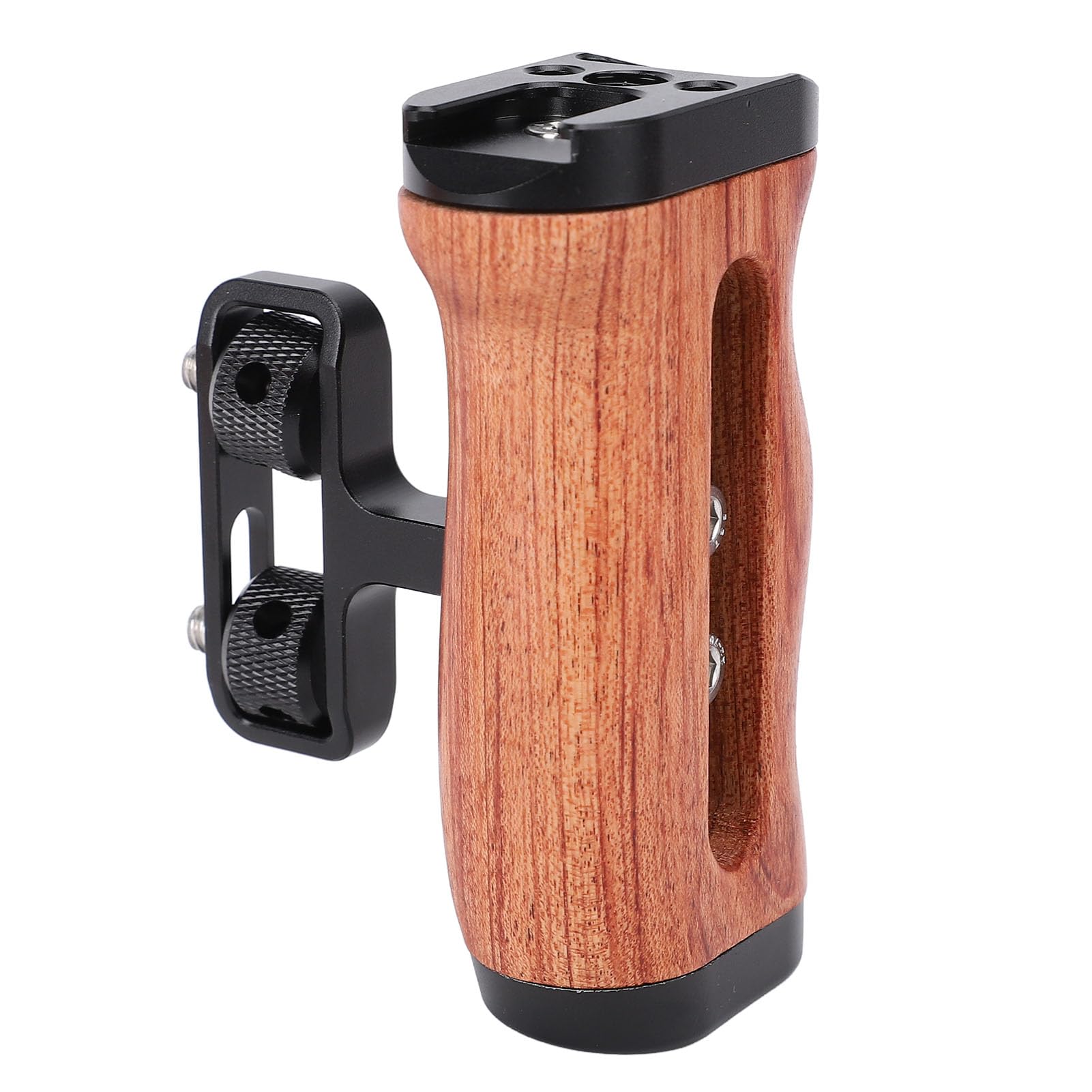 de Jaula para Cámara, Lateral Ergonómico Ajustable de Madera para Plataforma de Jaula de Vídeo DSLR, Soporte de Zapata Fría y Orificio para Tornillo de 1/4" para Cineastas y Videógrafos