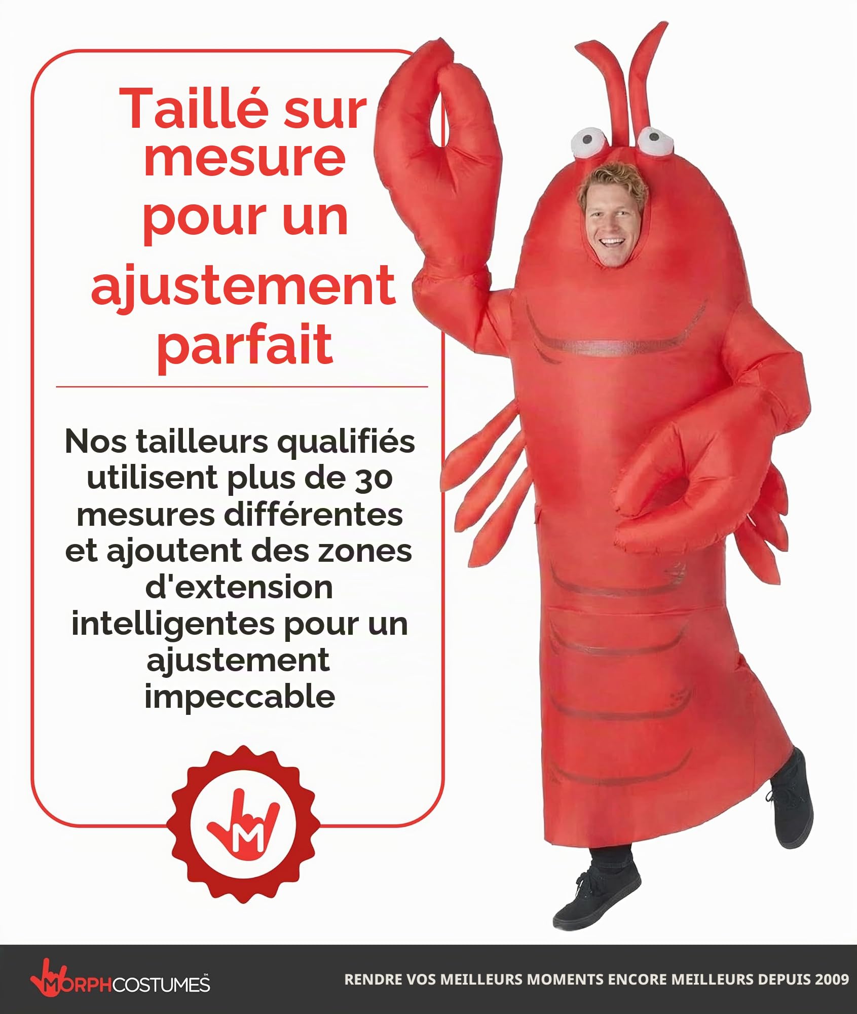 Morph Costumes Déguisement Homard Adulte, Déguisement Gonflable Adulte taille Unique
