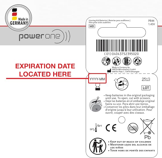 Power One Hearing aid Batteries Size 675 - p675 Battery for Hearing aid, Long-Lasting. Mercury-Free 1.45v zinc-air Hearing aid Batteries (90 Batteries) - Expire May-2028