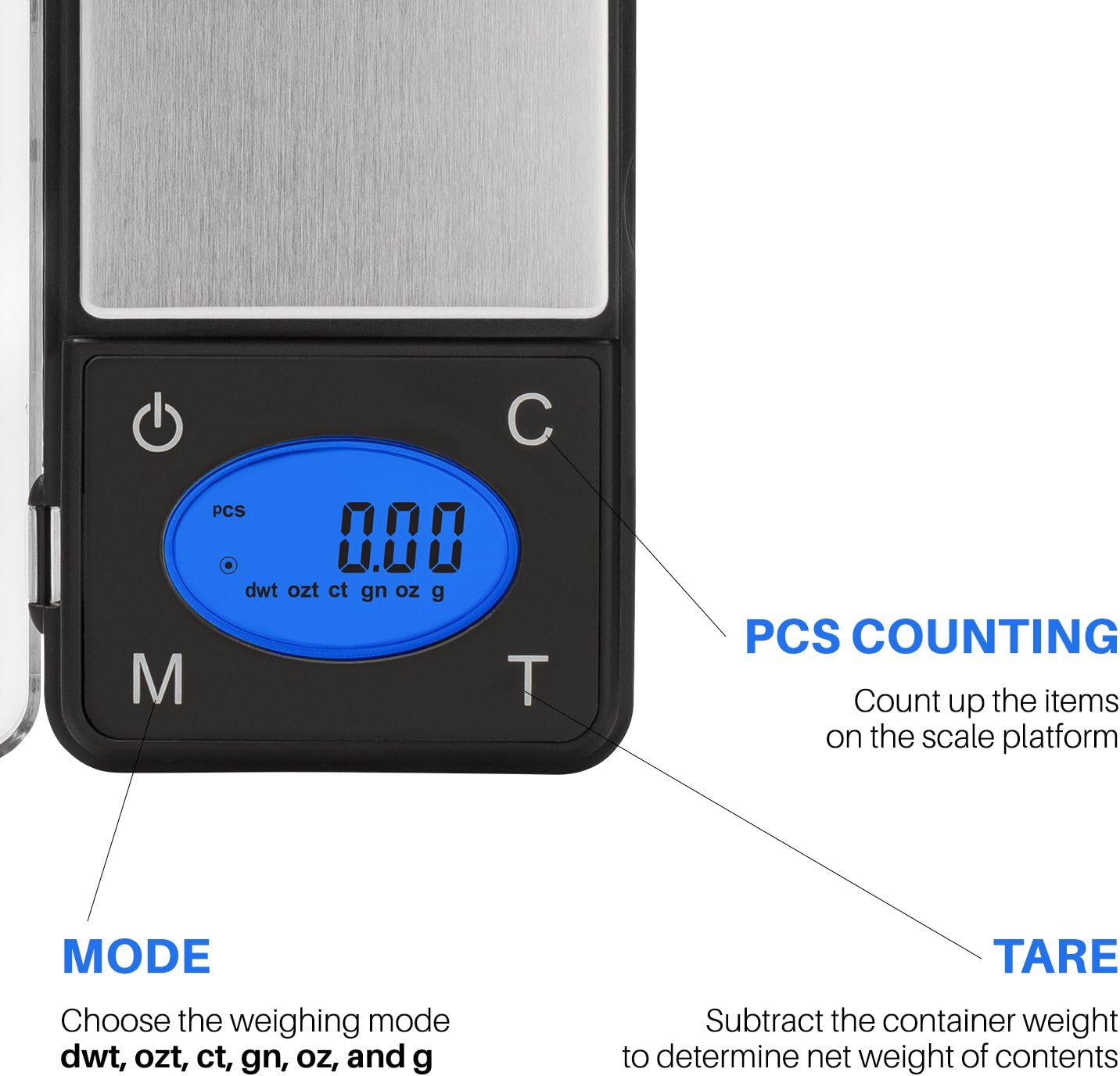 Smart Weigh ZIP300 Ultra Slim Digital Pocket Scale with Counting Feature, 300 grams by 0.01 grams