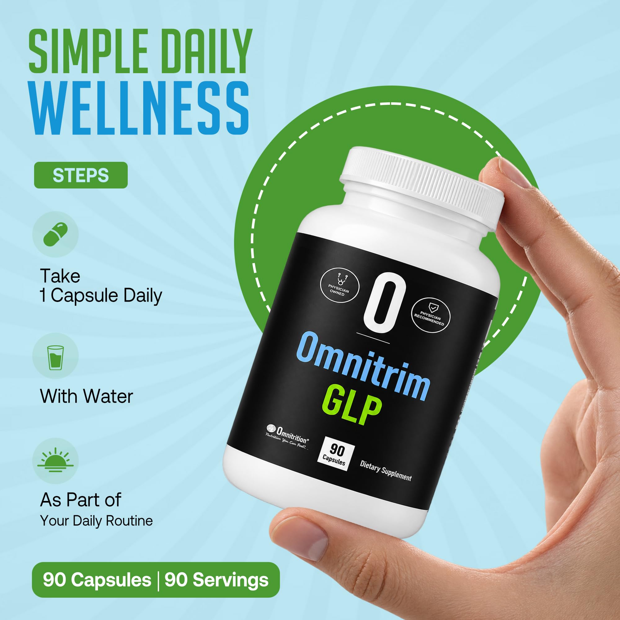 Omnitrition OmniTrim GLP Berberine Supplement, Green Tea, Chromium, 90ct — Amazon image 6