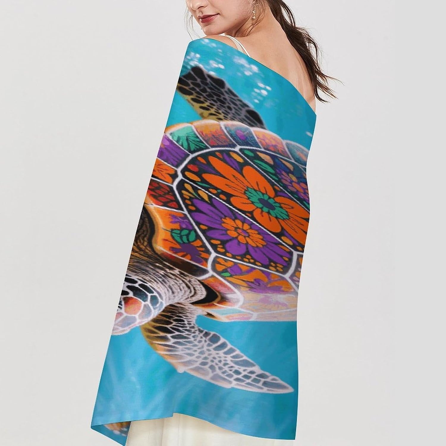 Boho Sea Turtle Scarfs for Man Women Winter Scarf Fashion Long Shawl Wraps Classic Tassel Scarfs Soft Blanket Scarves