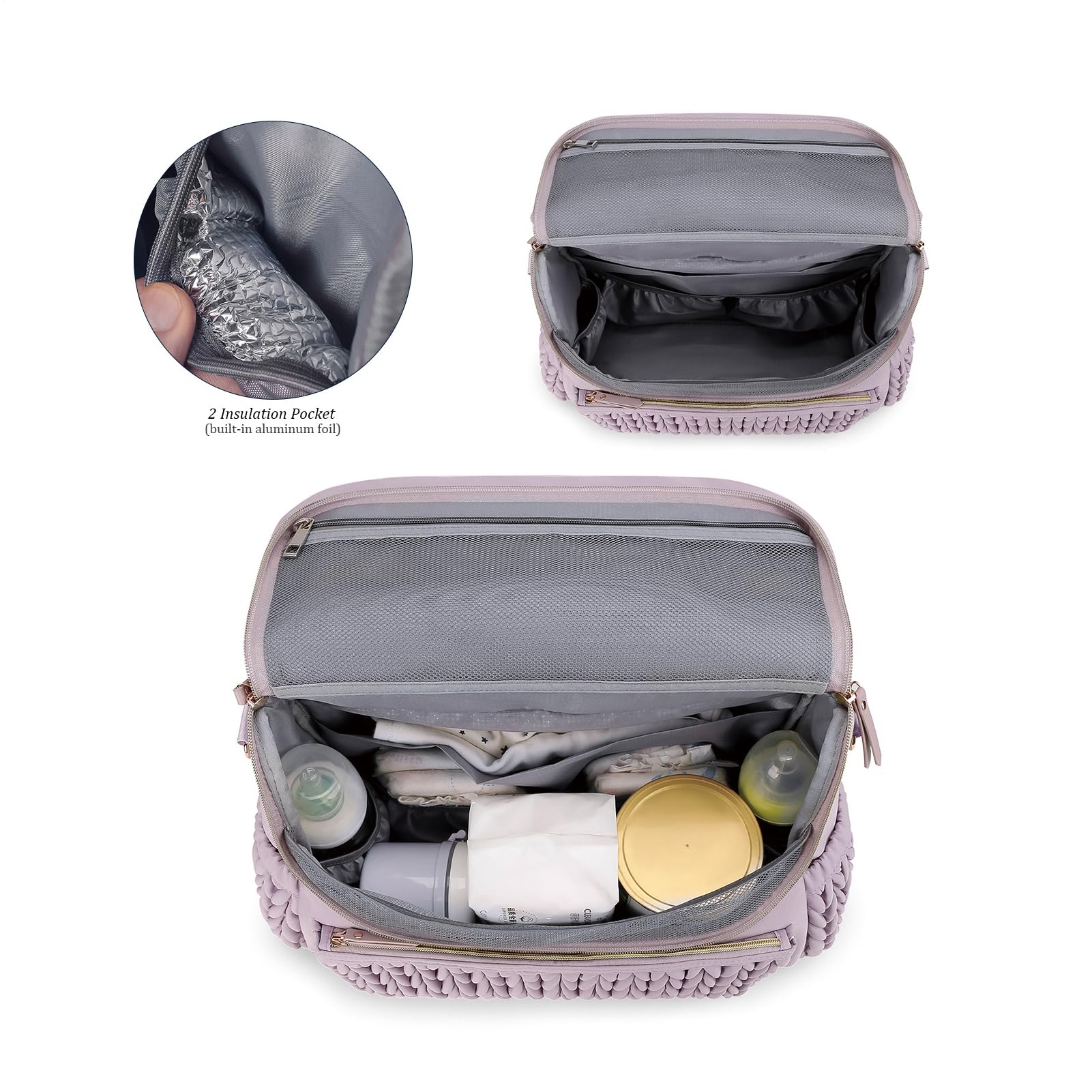 Générique Wickelrucksack, Wickelrucksack mit großem Fassungsvermögen – | multifunktionale Windeltaschen für Mütter, wasserdichte Tischtaschen mit , violett, Se référer au descriptif, Siehe