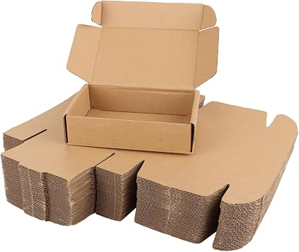 CYEER 50 Pack Small Cardboard Boxes for Posting, 15x10x4cm Postal Boxes Corrugated Cardboard Shipping Boxes, Small Parcel Postage Packaging Mailing Boxes for Business, Posting, Storing or Gift