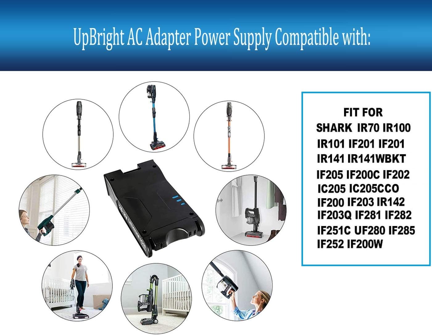 UpBright 28.8V AC/DC Adapter Charger Compatible with Shark ION YLS0243A-T288080 IONFlex F30 F80 X30 X40 IR100 IR200 IR141 IR70 IF281 2X DuoClean IF200W IF251 IF285 IC205 IF202 XBAT200 Vacuum Cleaner