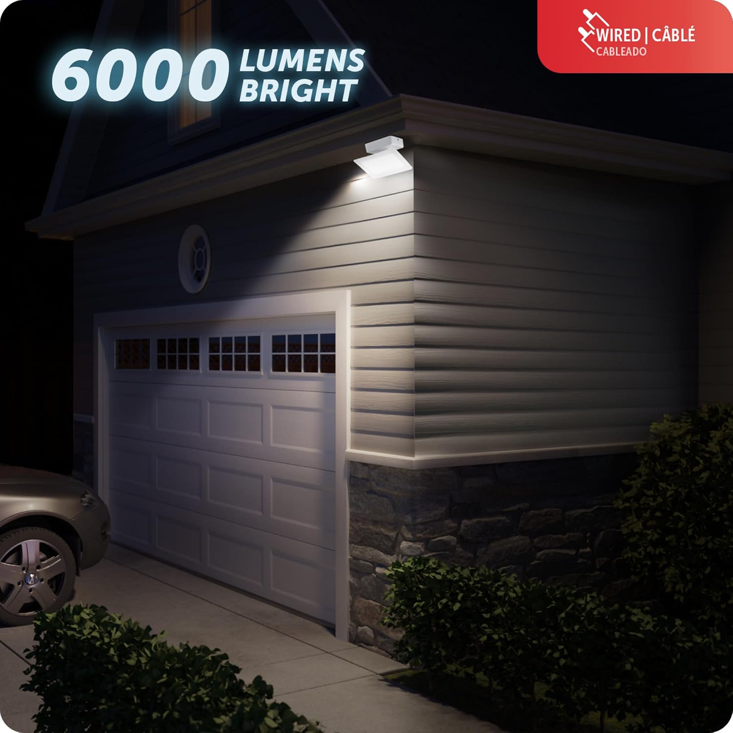 Globe Electric 91008621 Single Light 4-1/2" Wide 4000K LED Outdoor Security Flood Light - White