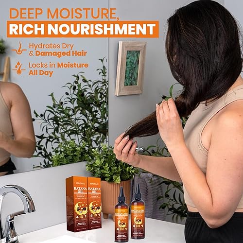 Miniatura 6 de Aceite de batana para el crecimiento del cabello, aceite de batana 4 en 1, semillas de calabaza, romero y ricino, nutre el cabello para hombres y