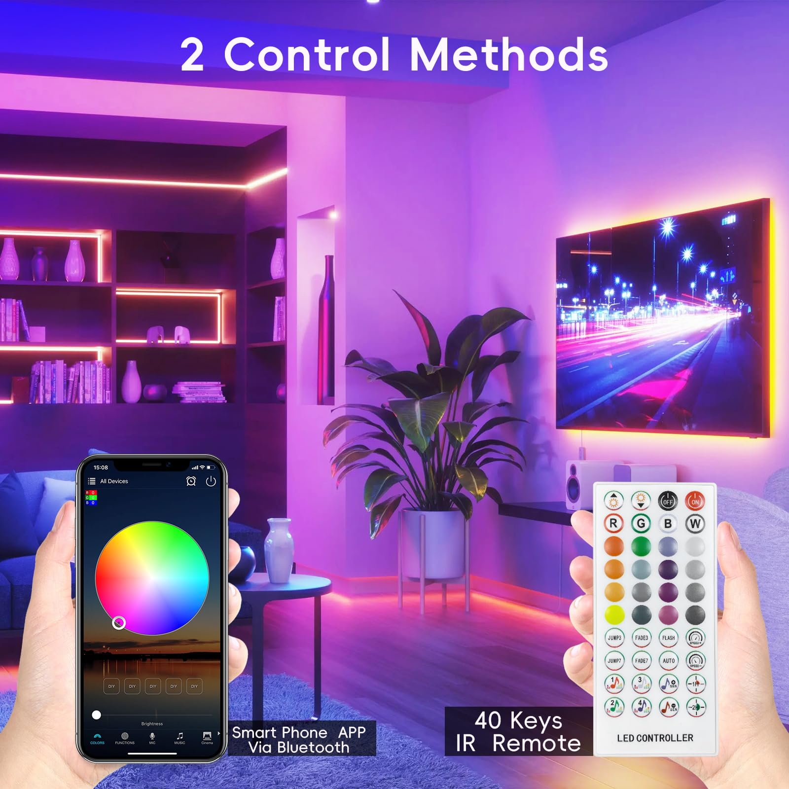 Led Strip Light, App And IR Remote Control, Led Lights For Bedroom Cuttable And Linkable 10M 300 LEDs - Image 3