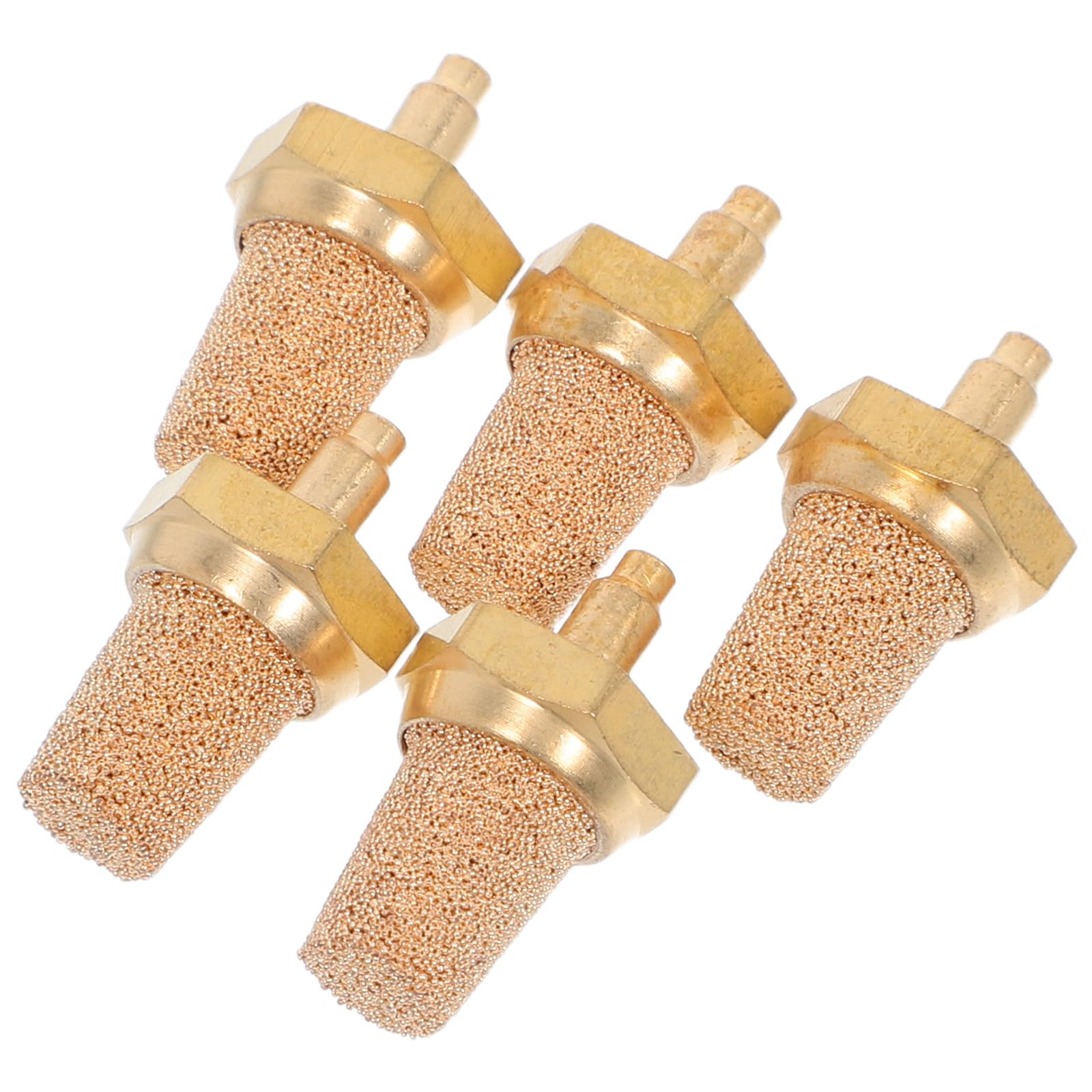 5Pcs M5 Pure Copper Fog Machine Filter Nozzle Brass Air Muffler Silencer Fitting for Smoke Machine Oil Tubes Universal Stage Air Compressor Intake Filter