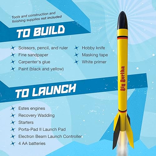 Miniatura 4 de Estes 1948 Big Bertha Model Rocket Kit, Intermediate Flying-Rocket-Model Kit for Ages 10+