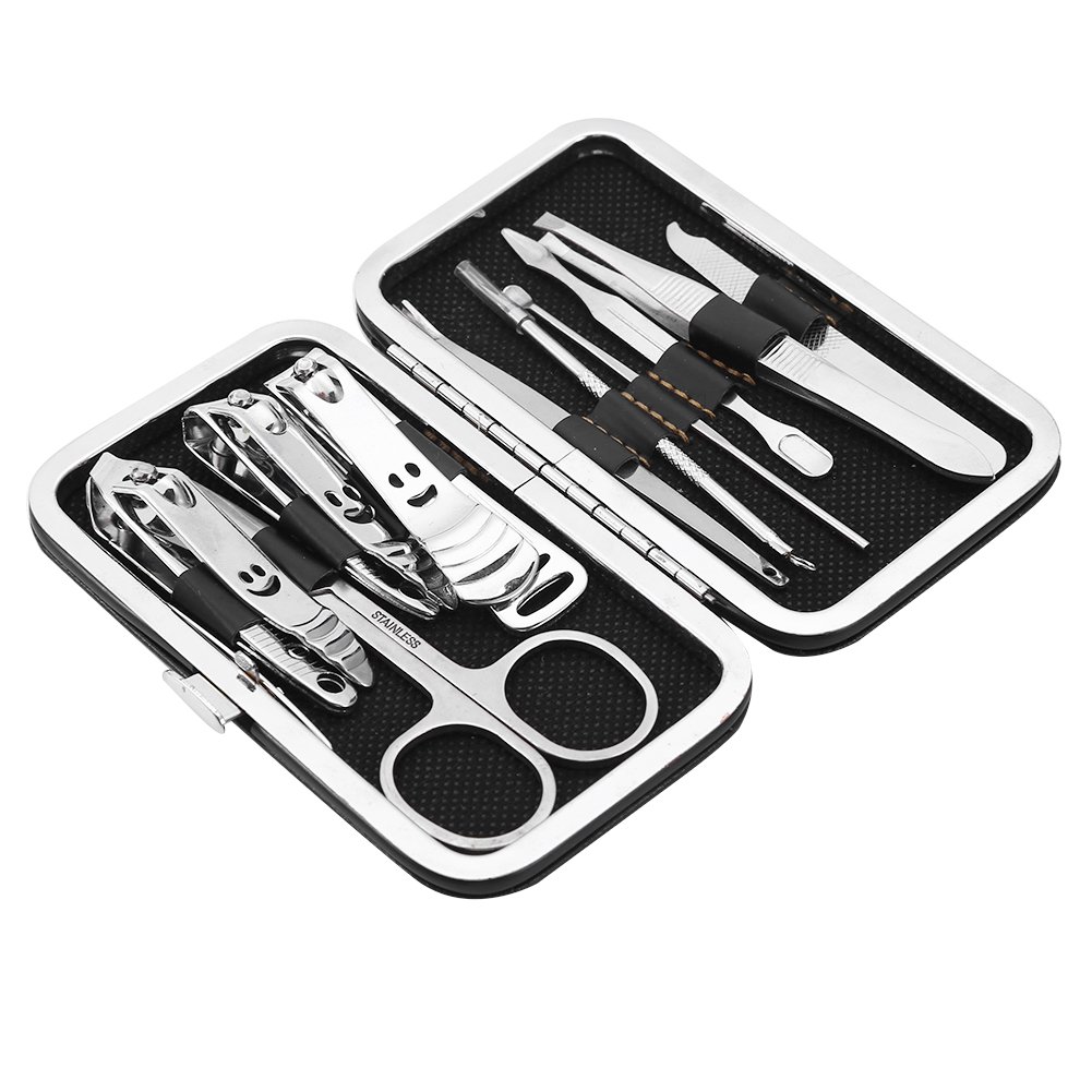 10pcs Stainless Steel Nail Clipper Set Manicure Pedicure Tools Personal Care Beauty Kit