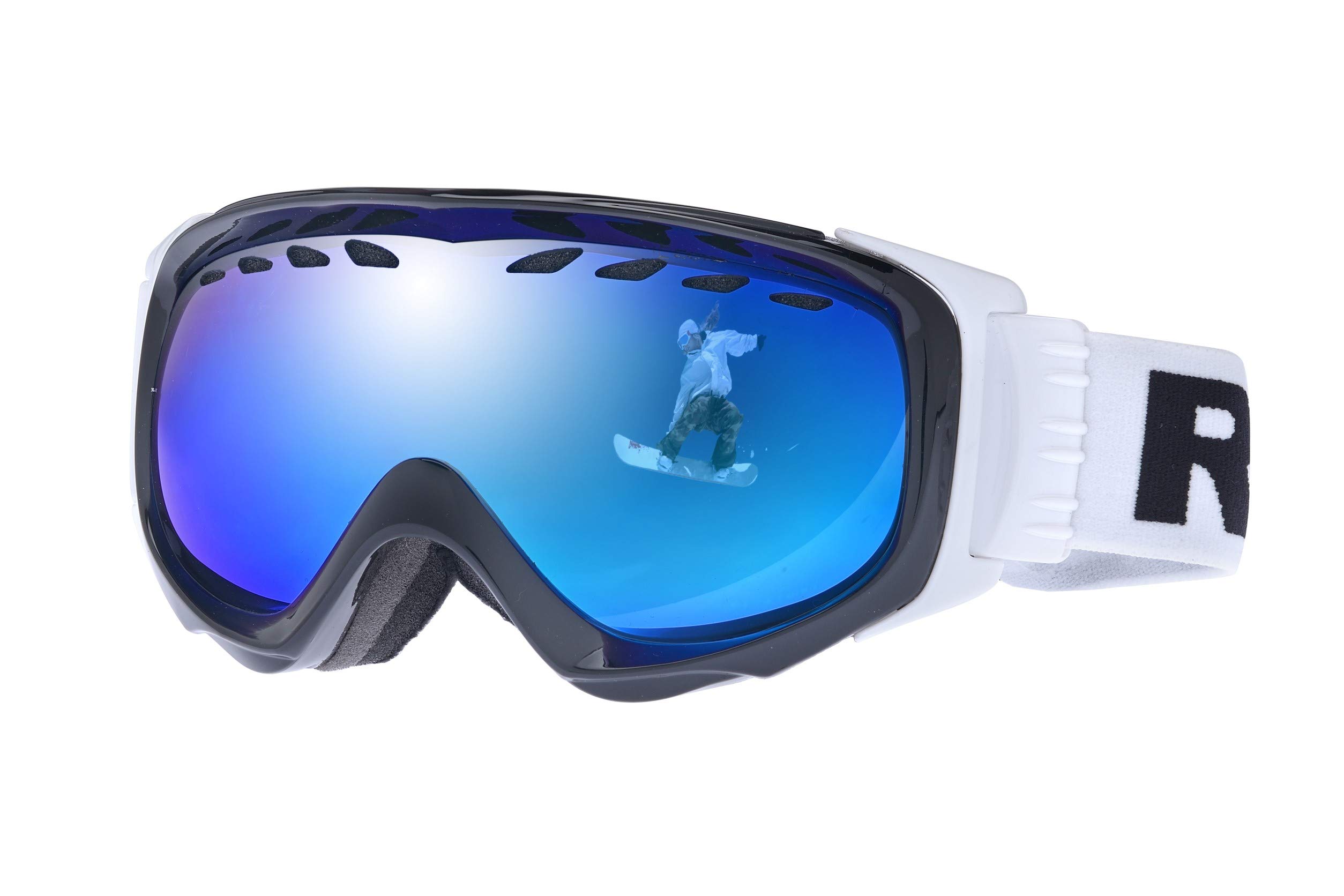 RAVS Gafas De Esquí Gafas De Snowboard Blanco 70% Contraste Reforzado Para Mejor Visión Compatibles Con Casco