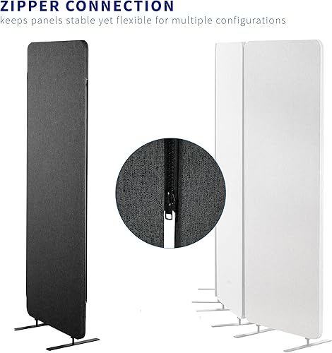 Miniatura 3 de VIVO Panel de privacidad independiente de 24 x 66 pulgadas, divisor de cubículo, partición acústica de pared, panel individual de 24 pulgadas con