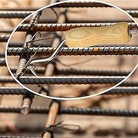 Vista 4 de Therwen 4 piezas de alambre Twister con mango de madera Herramienta de mano de acero para torcer de alambre de hormigón