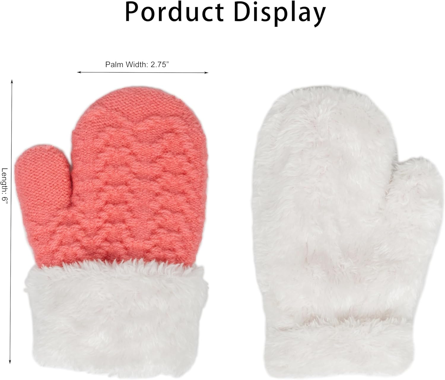 Winter-Kids-Mittens for Toddlers 2-6 Years - Windproof & Fleece Lined Knit Snow Gloves, Soft Warm Gloves for Boys-Girls - Image 5