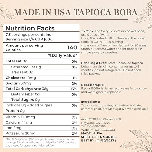 Miniatura 2 de US Boba - Té de burbujas de perlas de tapioca de 30 libras (1 libra x 30) fabricado en Estados Unidos para té con leche, café, hielo afeitado,