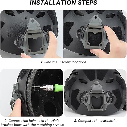 Miniatura 9 de Casco táctico NVG montaje Shroud acero deportes cámara soporte base para ACH MICH OPS-Core FAST casco