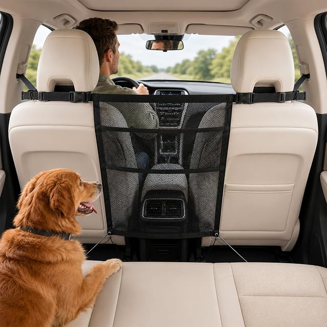Zlokdraxy Barrera Perro Coche, Red separación Asiento Delantero y Trasero