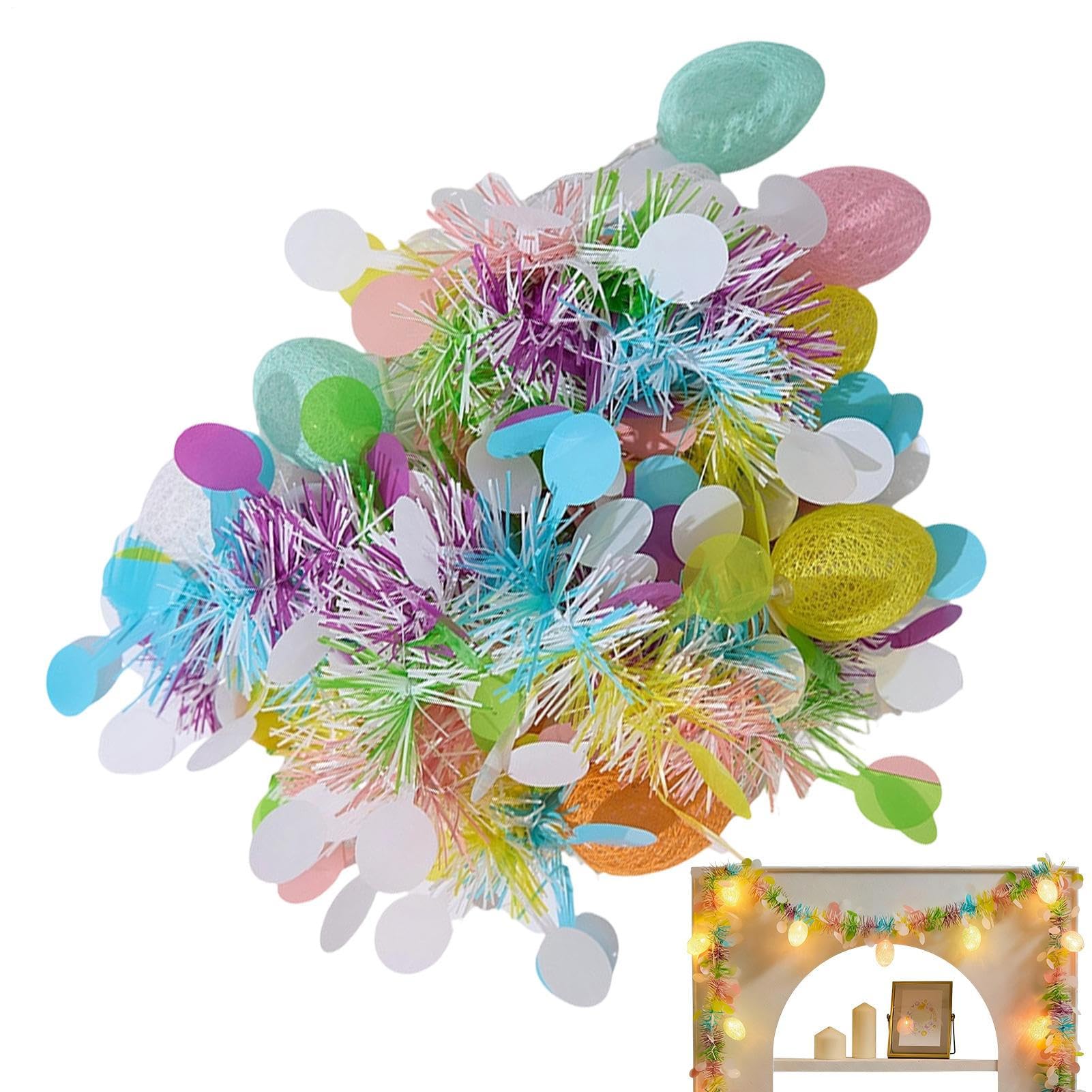 Guirnalda de huevos de Pascua con luces LED para decoración de paredes y techos en fiestas