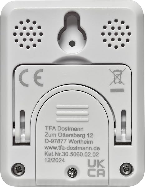 TFA Dostmann Mini termometro ambiente digitale interno, 30.5060.02, termometro da casa, igrometro, misura umidità, temperatura, per il controllo del clima interno, batteria inclusa, bianco - 4