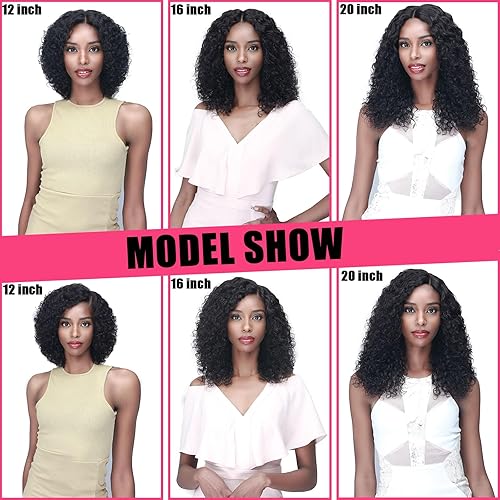 Miniatura 6 de ManeMajesty Pelucas de cabello humano corto y rizado, sin pegamento, encaje frontal prearrancado, línea de cabello humano con parte en T, encaje HD,