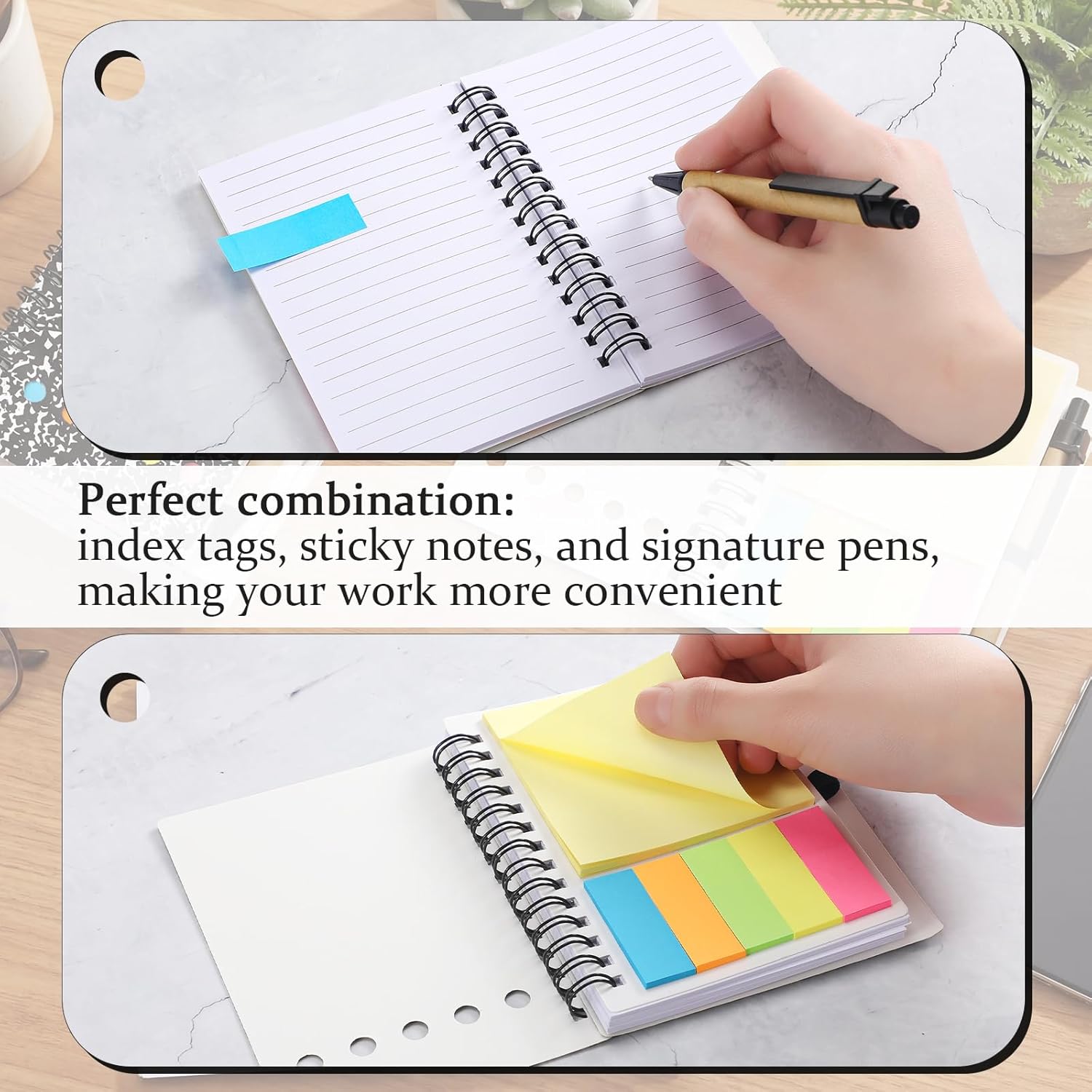 Qilery 30 Pack Composition Lined Spiral Notebook Small Notepad and Pen Set Steno Pads Lined Notepad Black Pocket Notebook for Business Office School Supplies