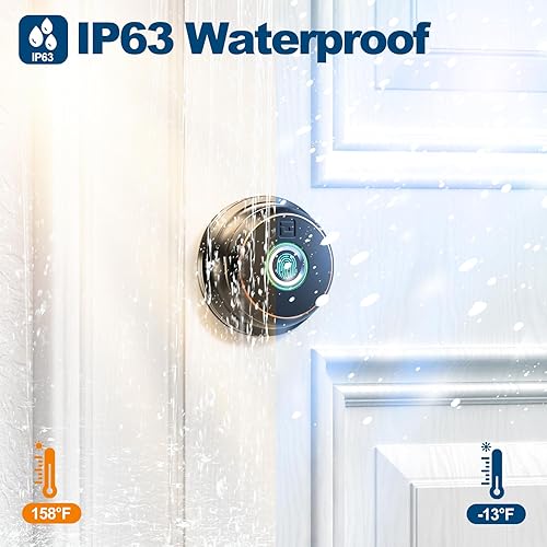 Miniatura 8 de GeekTale Cerrojo de seguridad inteligente, cerradura de puerta de huellas dactilares, cerrojo de huella digital con aplicación, cerradura de puerta