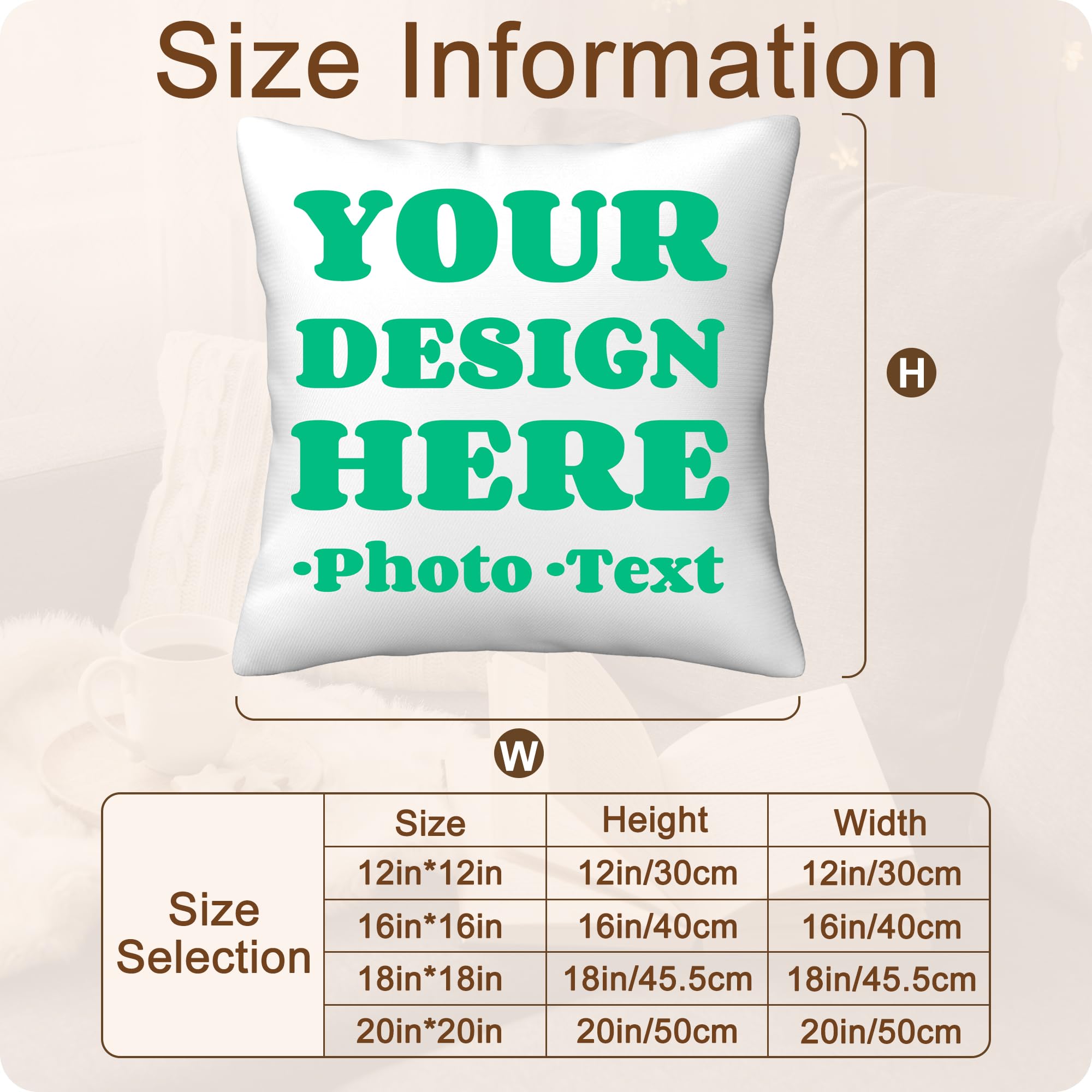 BUDAXCUST Custom Photo Pillow Case - Double-Sided Printing, 12x12 Inch, Personalized With Pet Or Family Photos - View #3