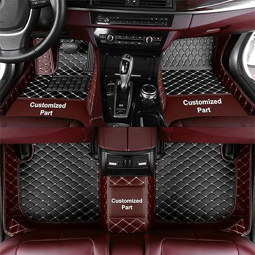 Miniatura 12 de Alfombrillas personalizadas para el 99 % de los sedán, SUV, deportivos, forros de cuero, para todo tipo de clima, tapetes de automóvil (negro) Negro