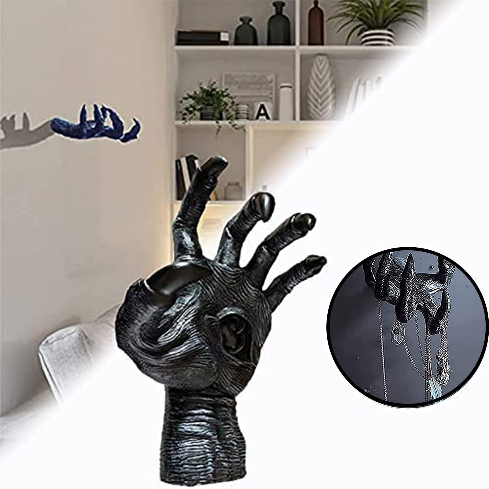 Lwtsrp Demone Scultura a Mano Decorazione, Statua Della Mano Della Strega di Halloween, The Witch's Hand Wall Hanging, per la festa di Halloween del bar dell'ufficio a Casa