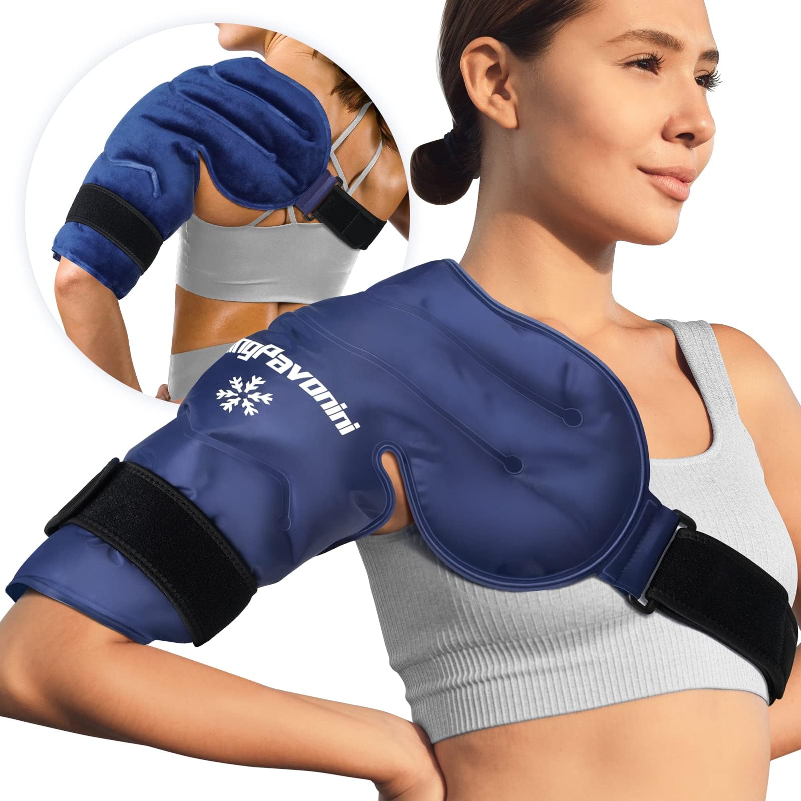 Shoulder Ice Pack Rotator Cuff Cold Therapy, Reusable Gel Ice Packs for Shoulder Injuries, Ice Pack Wrap for Pain Relief, Swelling, Shoulders Surgery, Tendonitis, Bursitis, Blue
